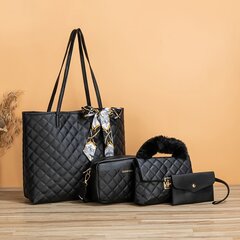 Smurf набор модных женских сумок, 4 шт., черный цена и информация | Женские сумки | kaup24.ee