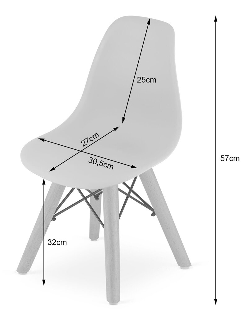 Leobert Zubi lastetool, hall/pruun hind ja info | Laste lauad ja toolid | kaup24.ee