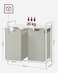 Тумба для ванной комнаты Leobert BLH201W01, серый/белый цена и информация | Аксессуары для ванной комнаты | kaup24.ee