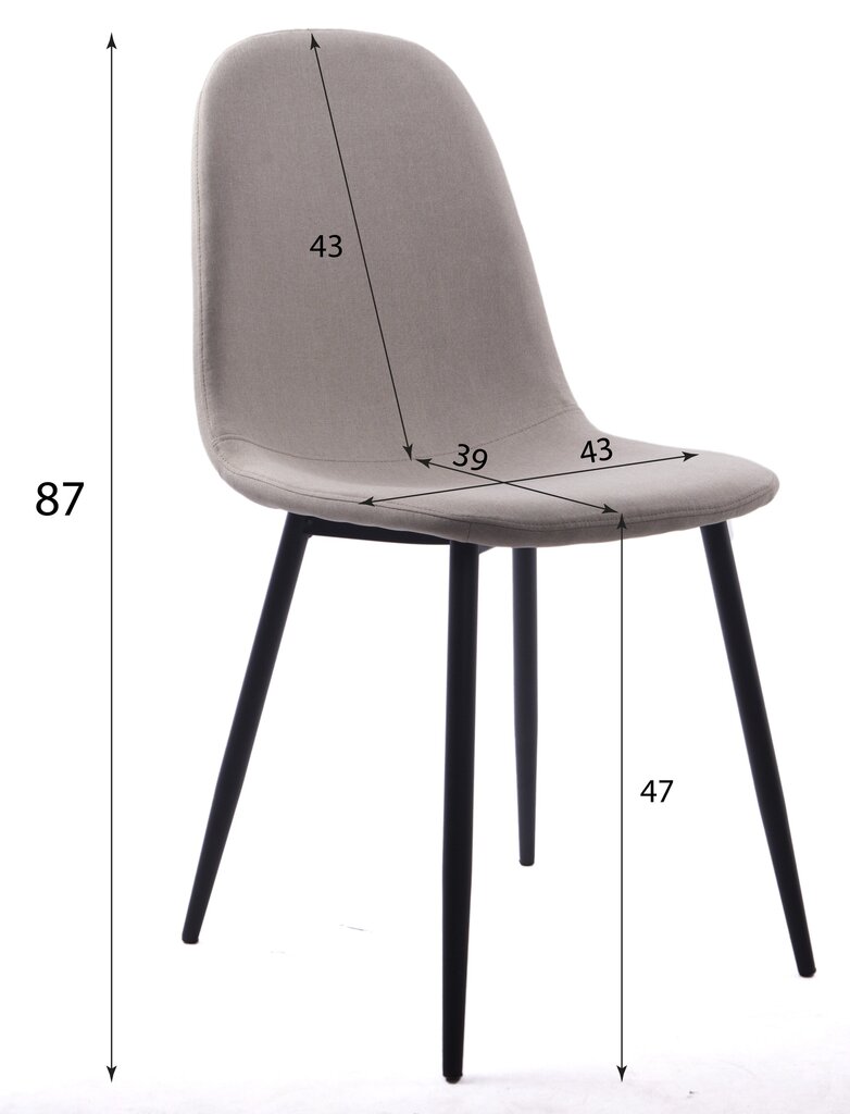 Komplektis 4 Leobert Dart tooli, hall/must hind ja info | Söögitoolid, baaritoolid | kaup24.ee
