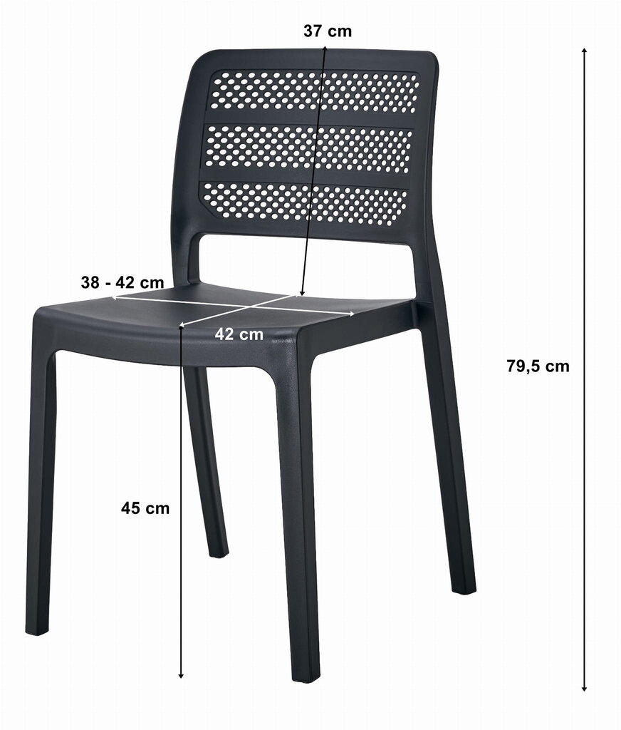 2 tooli Leobert Pagi komplekt, must цена и информация | Söögitoolid, baaritoolid | kaup24.ee