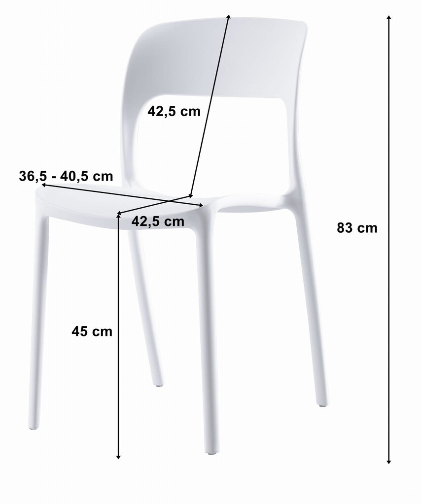 3 tooli Leobert Ipos komplekt, valge цена и информация | Söögilaua toolid, köögitoolid | kaup24.ee