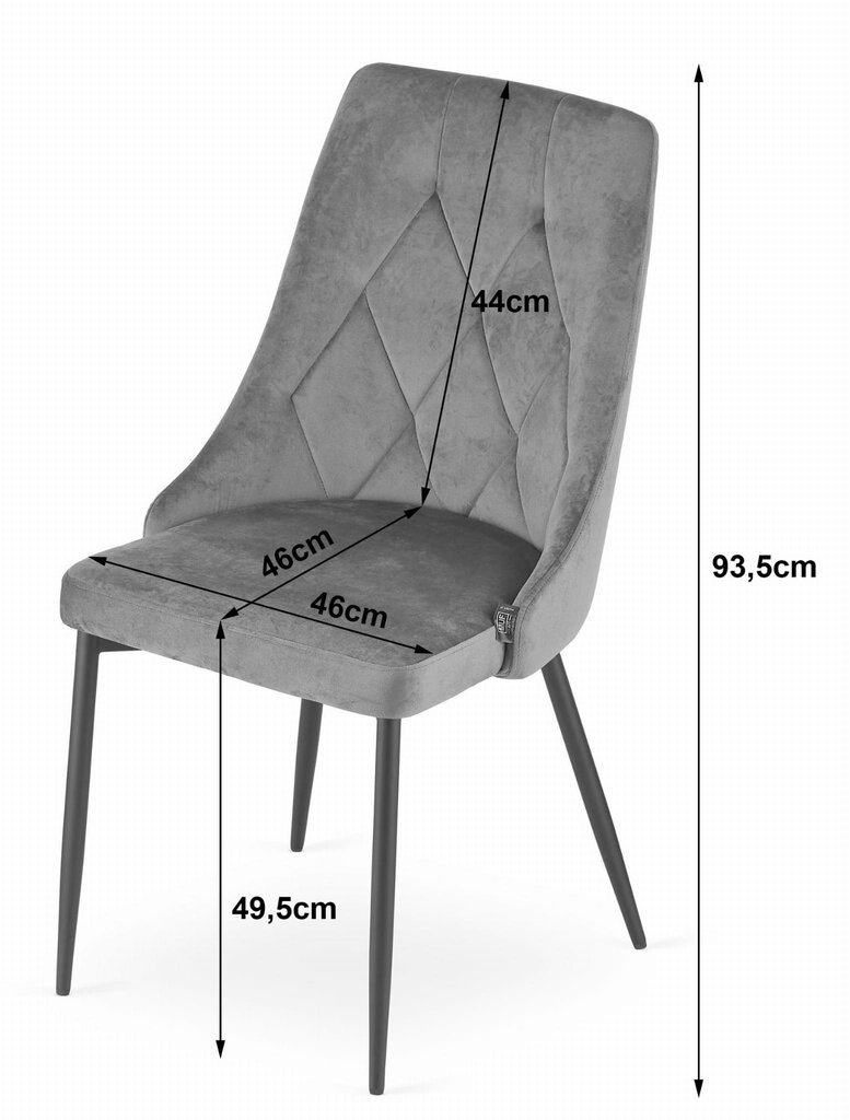 4 tooli Leobert Imola komplekt, hall/must hind ja info | Söögitoolid, baaritoolid | kaup24.ee