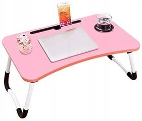 Kokkupandav sülearvuti laud, roosa цена и информация | Компьютерные, письменные столы | kaup24.ee