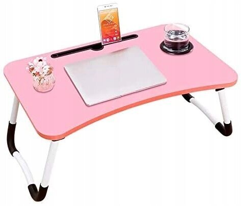 Kokkupandav sülearvuti laud, roosa цена и информация | Arvutilauad, kirjutuslauad | kaup24.ee
