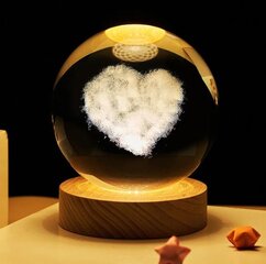 Светодиодный ночник с хрустальным шаром Сердце Deviss  цена и информация | Настольная лампа | kaup24.ee