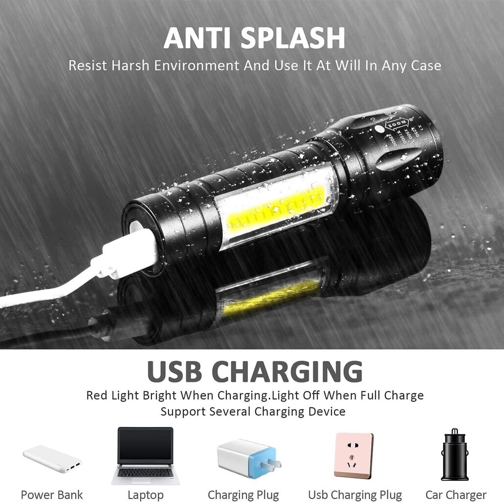 LED USB mini taskulamp Wrrozz, 2 tk. hind ja info | Taskulambid, prožektorid | kaup24.ee