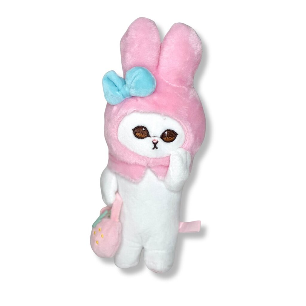 Kass roosade kõrvadega Kitty Kuromi 18 cm цена и информация | Pehmed mänguasjad | kaup24.ee