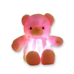 Плюшевый медвежонок с LED, 30 см, розовый цена и информация | Мягкие игрушки | kaup24.ee