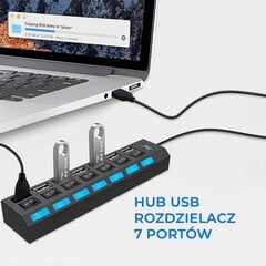 Концентратор USB, 7 портов цена и информация | Адаптеры и USB-hub | kaup24.ee