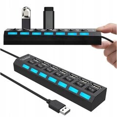 Концентратор USB, 7 портов цена и информация | Адаптеры и USB-hub | kaup24.ee