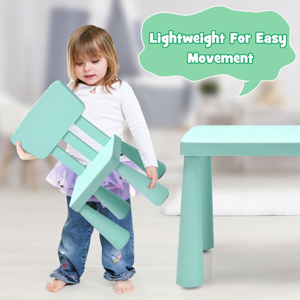 Laste tegevuslaua ja toolide komplekt Costway, roheline hind ja info | Laste lauad ja toolid | kaup24.ee