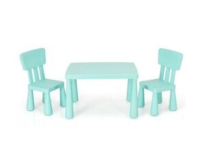Laste tegevuslaua ja toolide komplekt Costway, roheline цена и информация | Детские столы и стулья | kaup24.ee