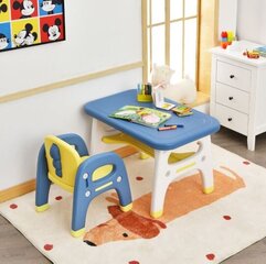 Детский комплект стола и стульев Costway, желтый/синий цена и информация | Детские столы и стулья | kaup24.ee