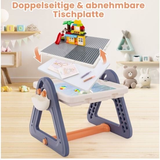 Kokkupandav laste joonistuslaud koos tooli ja molbertiga 6 ühes Costway hind ja info | Laste lauad ja toolid | kaup24.ee
