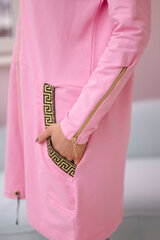 длинный свитер оверсайз флуоресцентно-розового цвета с ажурным узором цена и информация | Женские кофты | kaup24.ee