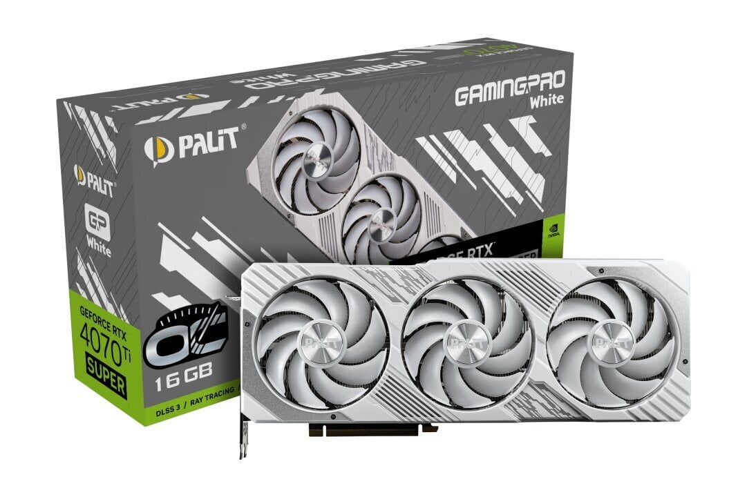 Palit GeForce RTX 4070 Ti Super GamingPro White OC (NED47TST19T2-1043W) hind ja info | Videokaardid (GPU) | kaup24.ee