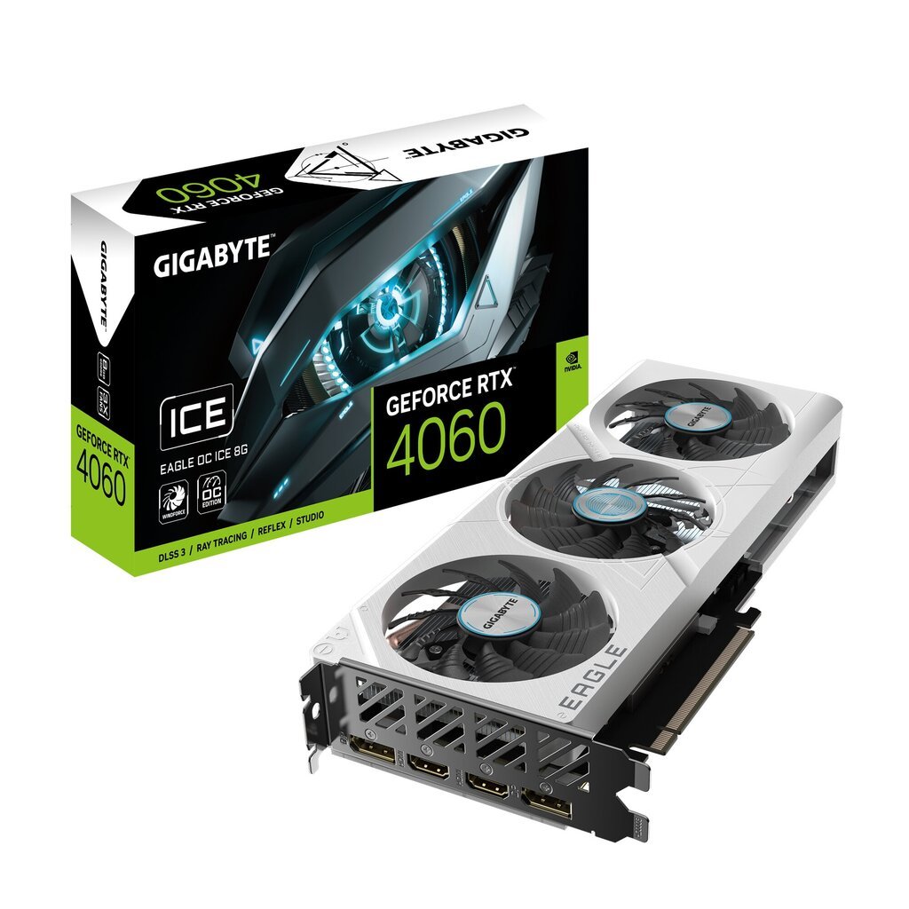 Gigabyte GeForce RTX 4060 Eagle OC Ice (GV-N4060EAGLEOC ICE-8GD) цена и информация | Videokaardid (GPU) | kaup24.ee