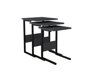 Комплект из 3-х столов Asir, черный/серый цена и информация | Журнальные столики | kaup24.ee