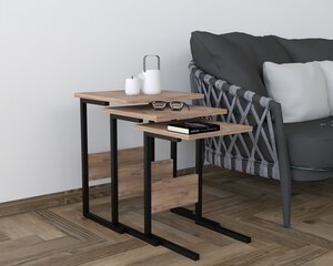 Комплект из 3-х столов Asir, черный/коричневый цена и информация | Журнальные столики | kaup24.ee