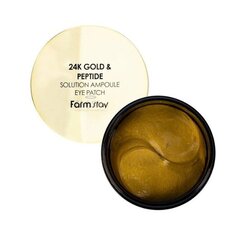 Silmapadjad 24 Karat Gold FarmStay 24K Gold & Peptide Solutioniga, 60 tk цена и информация | Маски для лица, патчи для глаз | kaup24.ee