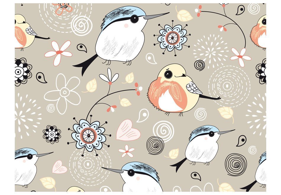 Fototapeet - Natural pattern with birds цена и информация | Fototapeedid | kaup24.ee