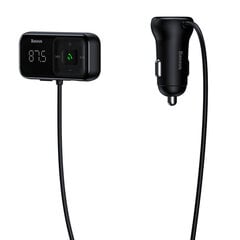 Wireless Bluetooth FM transmitter with charger Baseus S-16 (Overseas edition) - black цена и информация | FM модуляторы, FM трансмиттер | kaup24.ee