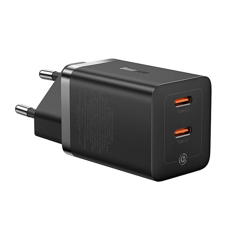 Wall Charger Baseus GaN5 40W, 2x USB C (Black) hind ja info | Mobiiltelefonide laadijad | kaup24.ee