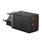 Wall Charger Baseus GaN5 40W, 2x USB C (Black) hind ja info | Mobiiltelefonide laadijad | kaup24.ee