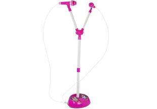 Mängumikrofon koos statiivi ja LED-iga, roosa цена и информация | Развивающие игрушки | kaup24.ee