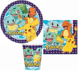 Pokemon ühekordsete nõude komplekt, 32 tk цена и информация | Праздничная одноразовая посуда | kaup24.ee