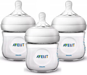 Komplekt 3x Philips Avent toitmispudel 125ml 0m+ rinnapiima imitatsioon ja nibu hind ja info | Lutipudelid ja aksessuaarid | kaup24.ee