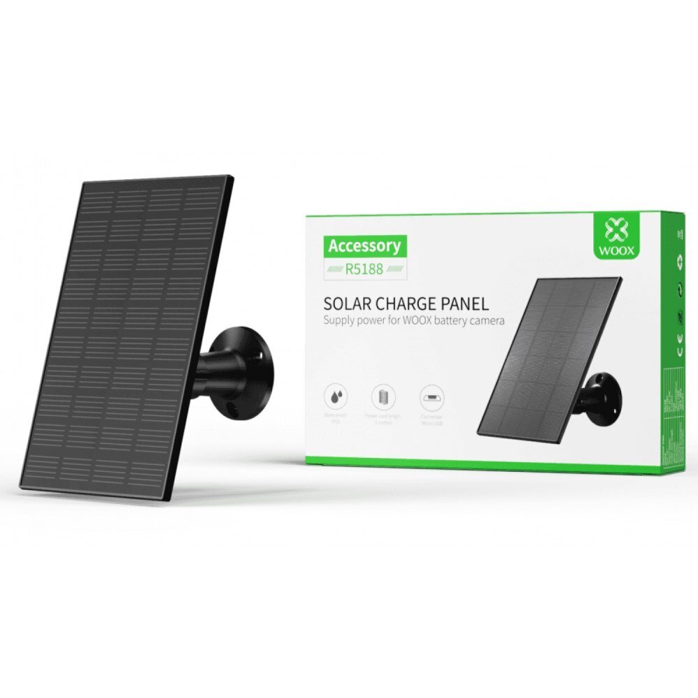 3W päikesepaneel 2m Micro-USB kaabliga WOOX R5188 hind ja info | Valvesüsteemi tarvikud | kaup24.ee
