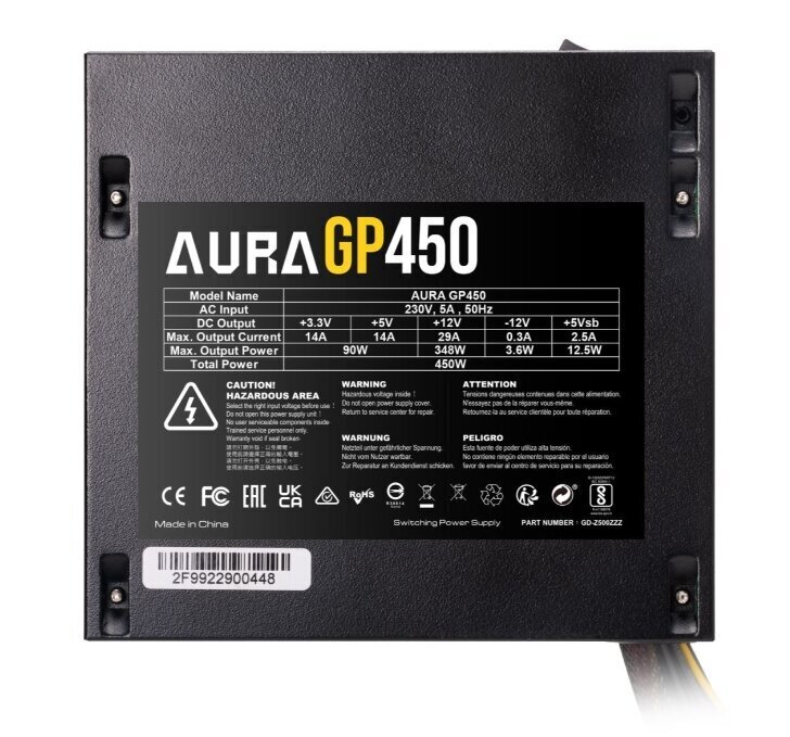 Gamdias Aura GP450 цена и информация | Toiteplokid (PSU) | kaup24.ee