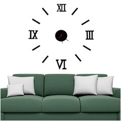 Настенные часы с черными римскими цифрами цена и информация | Часы | kaup24.ee
