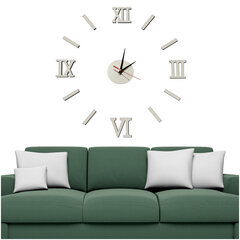 Серебряные настенные часы с римскими цифрами цена и информация | Часы | kaup24.ee