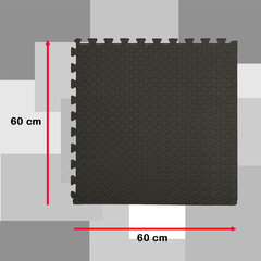 Детский коврик-пазл из пенопласта, 4 шт., 60x60 см, черный цена и информация | Развивающие коврики | kaup24.ee