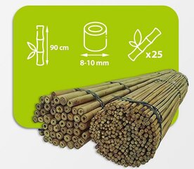 Bambuspulgad 90 cm 8/10 mm, 25 tk hind ja info | Vaasid, alused, redelid lilledele | kaup24.ee