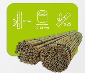 Bambuspulgad 90 cm 10/12 mm, 25 tk hind ja info | Vaasid, alused, redelid lilledele | kaup24.ee