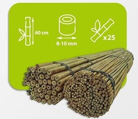 Bambuspulgad 60 cm 8/10 mm, 25 tk hind ja info | Vaasid, alused, redelid lilledele | kaup24.ee