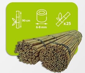 Bambuspulgad 90 cm 6/8 mm, 25 tk hind ja info | Vaasid, alused, redelid lilledele | kaup24.ee