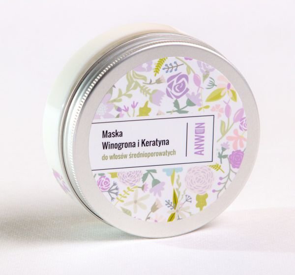 Mask keskmise poorsusega juustele Anwen Grapes and Keratin, 200 ml hind ja info | Maskid, õlid, seerumid | kaup24.ee