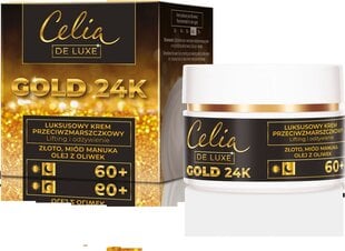 Kortsudevastane öökreem Celia Gold 24k Luxurious anti wrinkle cream 60+, 50 ml hind ja info | Näokreemid | kaup24.ee