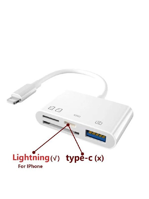 Mälukaartide lugeja Lightning/TF/SD iPhone'i seadmele, Electronics LV-371, 1 tk цена и информация | Fotoaparaatide mälukaardid | kaup24.ee