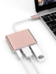 Кабель переходник Type-C-HDMI/Type-C/USB 3.0, Electronics LV-372, 1 шт цена и информация | Адаптеры и USB-hub | kaup24.ee