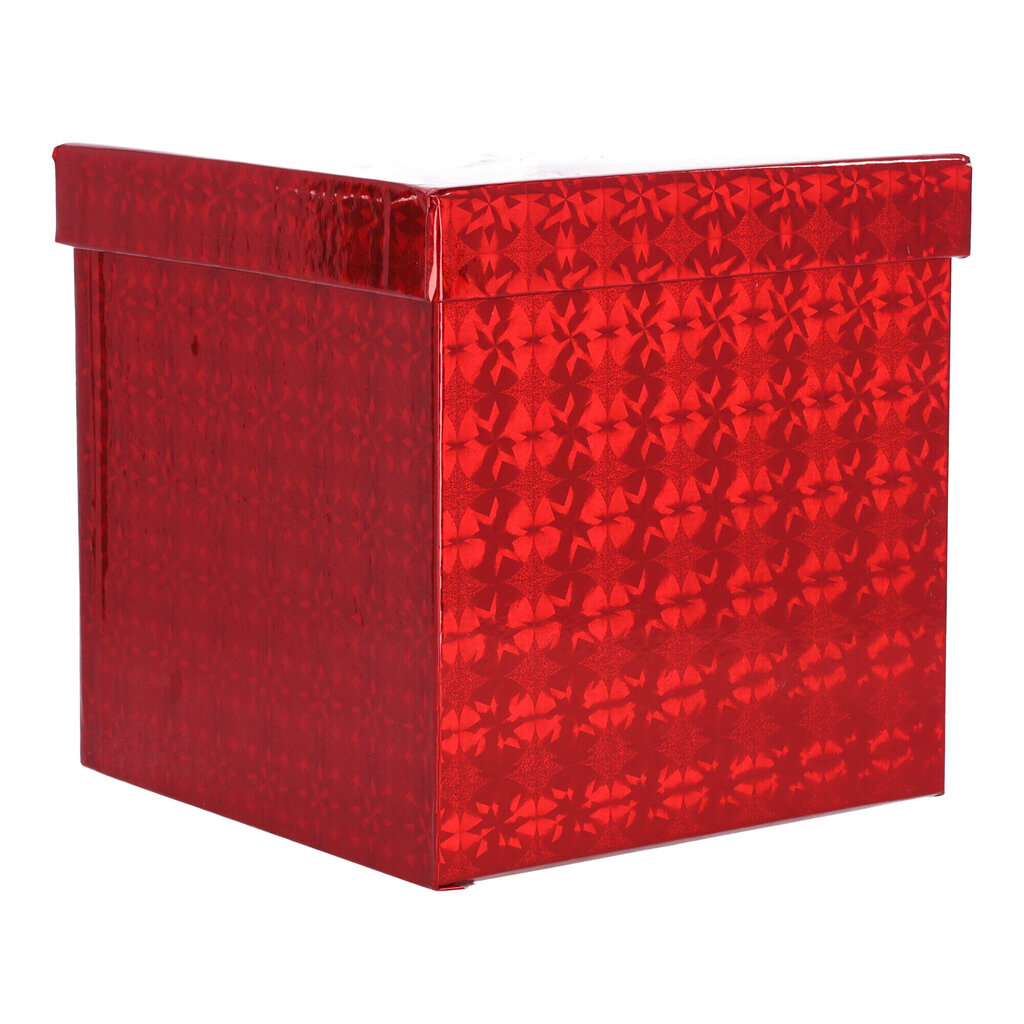 Ruudukujuline kinkekarp, punane 20,5x20,5 cm цена и информация | Hoiukastid ja -korvid | kaup24.ee