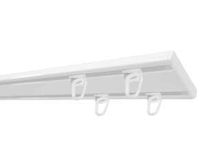 Алюминиевая рейка DUO SLIM в комплекте с лягушкой, 180 см, белая цена и информация | Карнизы | kaup24.ee