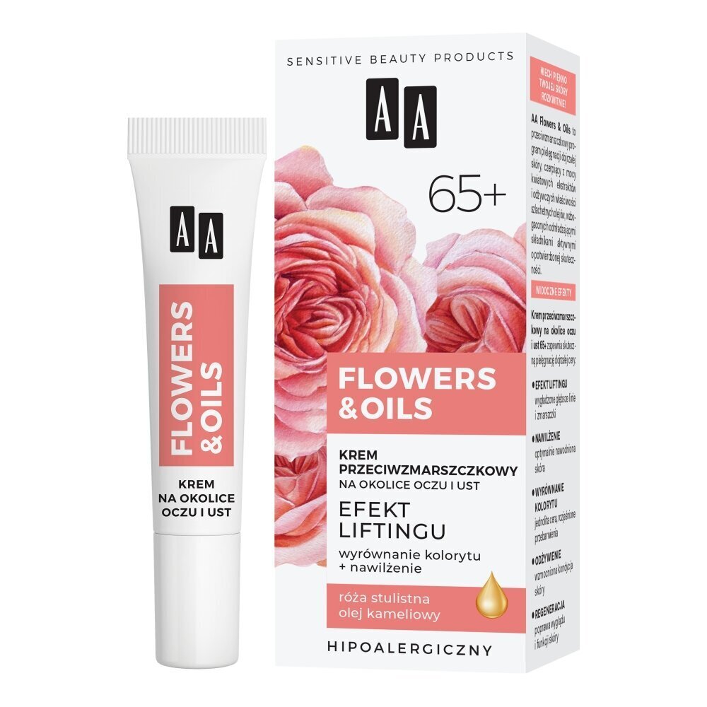 Kortsudevastane näokreem AA Flowers&amp;Oils 65+, 15 ml hind ja info | Näokreemid | kaup24.ee