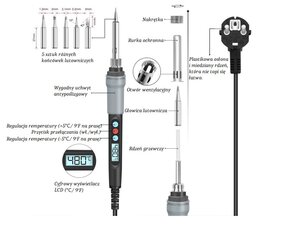 Digitaalne jootmisraud 90W temperatuurikontrolliga цена и информация | Механические инструменты | kaup24.ee