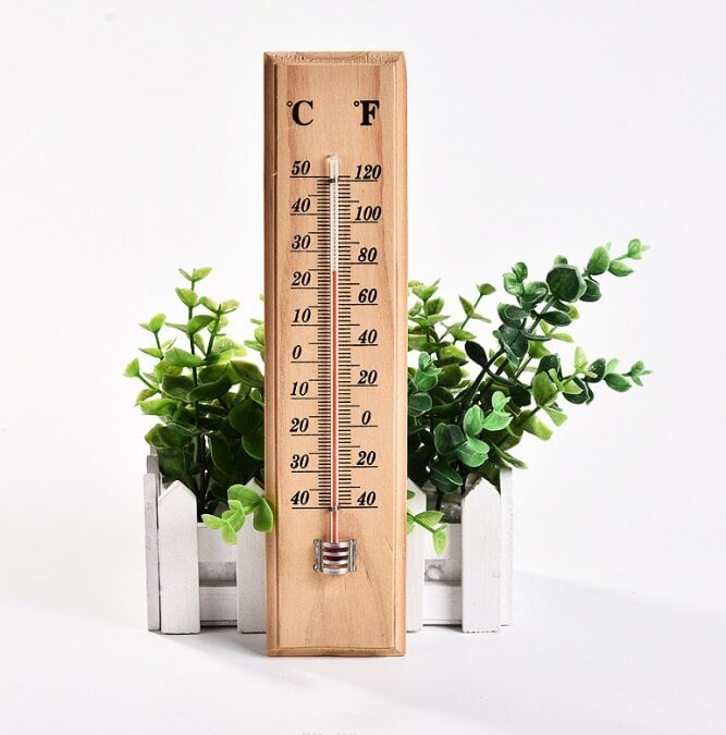 Puidust seina termomeeter цена и информация | Ilmajaamad, termomeetrid | kaup24.ee